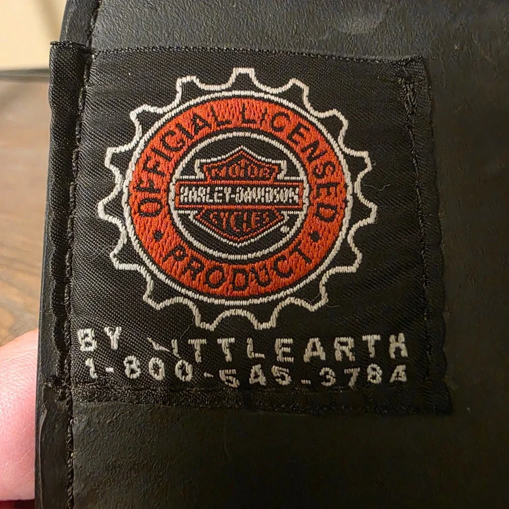 Harley-Davidson Checkbook Cover Littlearth Black Bifold Biker Wallet Logo